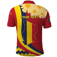 Personalised Chad Independence Day Polo Shirt Coat Of Arms Gerbera Daisy