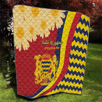 Chad Independence Day Quilt Coat Of Arms Gerbera Daisy