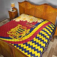 Chad Independence Day Quilt Coat Of Arms Gerbera Daisy