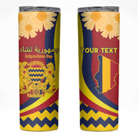 Personalised Chad Independence Day Skinny Tumbler Coat Of Arms Gerbera Daisy