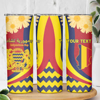 Personalised Chad Independence Day Skinny Tumbler Coat Of Arms Gerbera Daisy