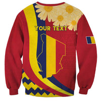 Personalised Chad Independence Day Sweatshirt Coat Of Arms Gerbera Daisy