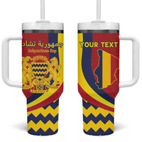 Personalised Chad Independence Day Tumbler With Handle Coat Of Arms Gerbera Daisy