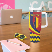 Personalised Chad Independence Day Tumbler With Handle Coat Of Arms Gerbera Daisy