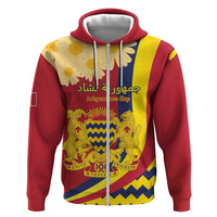 Personalised Chad Independence Day Zip Hoodie Coat Of Arms Gerbera Daisy
