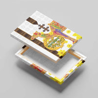 Happy Eritrea New Year Canvas Wall Art Adey Abeba Flower With Habesha Tilet Pattern - Wonder Print Shop