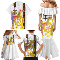 Happy Eritrea New Year Family Matching Mermaid Dress and Hawaiian Shirt Adey Abeba Flower With Habesha Tilet Pattern - Wonder Print Shop