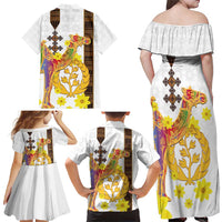 Happy Eritrea New Year Family Matching Off Shoulder Maxi Dress and Hawaiian Shirt Adey Abeba Flower With Habesha Tilet Pattern - Wonder Print Shop
