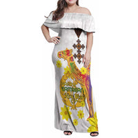 Happy Eritrea New Year Family Matching Off Shoulder Maxi Dress and Hawaiian Shirt Adey Abeba Flower With Habesha Tilet Pattern - Wonder Print Shop
