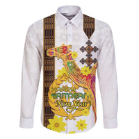 Happy Eritrea New Year Family Matching Puletasi and Hawaiian Shirt Adey Abeba Flower With Habesha Tilet Pattern - Wonder Print Shop