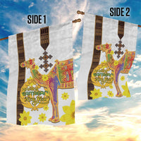 Happy Eritrea New Year Garden Flag Adey Abeba Flower With Habesha Tilet Pattern - Wonder Print Shop