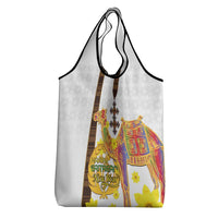 Happy Eritrea New Year Grocery Bag Adey Abeba Flower With Habesha Tilet Pattern - Wonder Print Shop