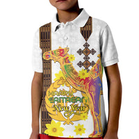 Happy Eritrea New Year Kid Polo Shirt Adey Abeba Flower With Habesha Tilet Pattern - Wonder Print Shop
