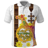 Happy Eritrea New Year Polo Shirt Adey Abeba Flower With Habesha Tilet Pattern - Wonder Print Shop