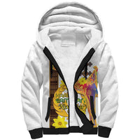 Happy Eritrea New Year Sherpa Hoodie Adey Abeba Flower With Habesha Tilet Pattern - Wonder Print Shop