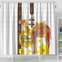 Happy Eritrea New Year Shower Curtain Adey Abeba Flower With Habesha Tilet Pattern - Wonder Print Shop