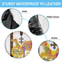 Happy Eritrea New Year Spare Tire Cover Adey Abeba Flower With Habesha Tilet Pattern - Wonder Print Shop