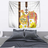 Happy Eritrea New Year Tapestry Adey Abeba Flower With Habesha Tilet Pattern - Wonder Print Shop