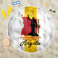 Angola National Heroes Day Beach Blanket Agostinho Neto With Map - Wonder Print Shop
