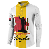 Personalized Angola National Heroes Day Button Sweatshirt Agostinho Neto With Map - Wonder Print Shop