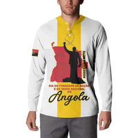 Personalized Angola National Heroes Day Button Sweatshirt Agostinho Neto With Map - Wonder Print Shop
