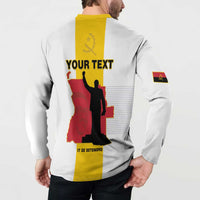 Personalized Angola National Heroes Day Button Sweatshirt Agostinho Neto With Map - Wonder Print Shop