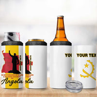 Personalized Angola National Heroes Day 4 in 1 Can Cooler Tumbler Agostinho Neto With Map - Wonder Print Shop