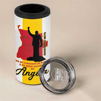 Personalized Angola National Heroes Day 4 in 1 Can Cooler Tumbler Agostinho Neto With Map - Wonder Print Shop