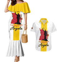 Personalized Angola National Heroes Day Couples Matching Mermaid Dress and Hawaiian Shirt Agostinho Neto With Map - Wonder Print Shop