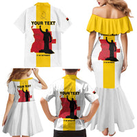 Personalized Angola National Heroes Day Family Matching Mermaid Dress and Hawaiian Shirt Agostinho Neto With Map - Wonder Print Shop