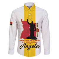 Personalized Angola National Heroes Day Family Matching Off The Shoulder Long Sleeve Dress and Hawaiian Shirt Agostinho Neto With Map - Wonder Print Shop