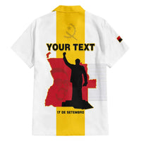 Personalized Angola National Heroes Day Family Matching Off Shoulder Short Dress and Hawaiian Shirt Agostinho Neto With Map - Wonder Print Shop