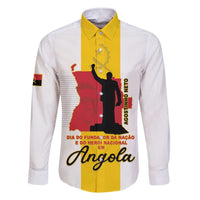 Personalized Angola National Heroes Day Family Matching Short Sleeve Bodycon Dress and Hawaiian Shirt Agostinho Neto With Map - Wonder Print Shop