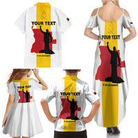 Personalized Angola National Heroes Day Family Matching Summer Maxi Dress and Hawaiian Shirt Agostinho Neto With Map - Wonder Print Shop