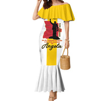Personalized Angola National Heroes Day Mermaid Dress Agostinho Neto With Map - Wonder Print Shop