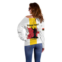 Personalized Angola National Heroes Day Off Shoulder Sweater Agostinho Neto With Map - Wonder Print Shop