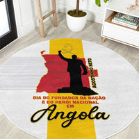 Angola National Heroes Day Round Carpet Agostinho Neto With Map - Wonder Print Shop