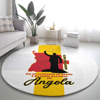 Angola National Heroes Day Round Carpet Agostinho Neto With Map - Wonder Print Shop