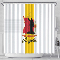 Angola National Heroes Day Shower Curtain Agostinho Neto With Map - Wonder Print Shop