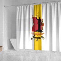 Angola National Heroes Day Shower Curtain Agostinho Neto With Map - Wonder Print Shop