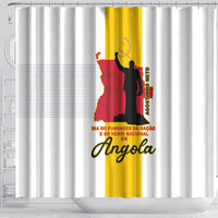 Angola National Heroes Day Shower Curtain Agostinho Neto With Map - Wonder Print Shop