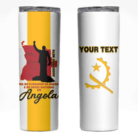 Personalized Angola National Heroes Day Skinny Tumbler Agostinho Neto With Map - Wonder Print Shop