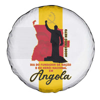 Angola National Heroes Day Spare Tire Cover Agostinho Neto With Map - Wonder Print Shop