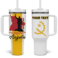 Personalized Angola National Heroes Day Tumbler With Handle Agostinho Neto With Map - Wonder Print Shop