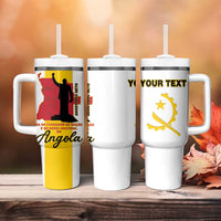 Personalized Angola National Heroes Day Tumbler With Handle Agostinho Neto With Map - Wonder Print Shop