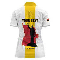 Personalized Angola National Heroes Day Women Polo Shirt Agostinho Neto With Map - Wonder Print Shop