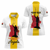 Personalized Angola National Heroes Day Women Polo Shirt Agostinho Neto With Map - Wonder Print Shop