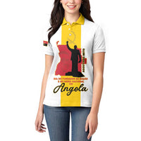 Personalized Angola National Heroes Day Women Polo Shirt Agostinho Neto With Map - Wonder Print Shop