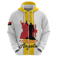 Personalized Angola National Heroes Day Zip Hoodie Agostinho Neto With Map - Wonder Print Shop