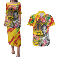 Personalized Ghana Kwame Nkrumah Memorial Day Couples Matching Puletasi and Hawaiian Shirt With Mausoleum - Wonder Print Shop